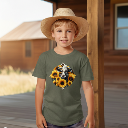 Sunflower Cow Youth Graphic Tee