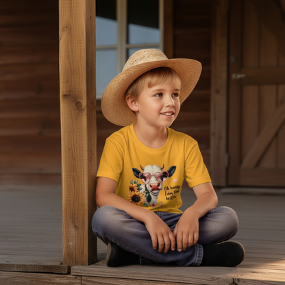 Oh Honey I Am That Heifer Youth Graphic Tee – Cute Cow Sunglasses Shirt
