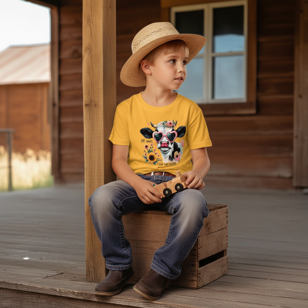 Oh Honey I Am That Heifer Youth Cow Graphic Tee
