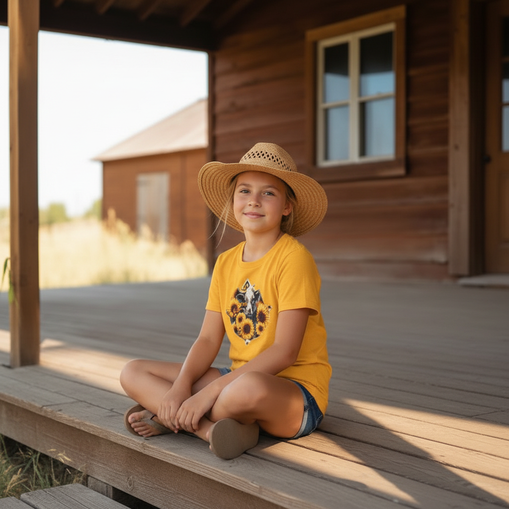 Sunflower Cow Youth Graphic Tee