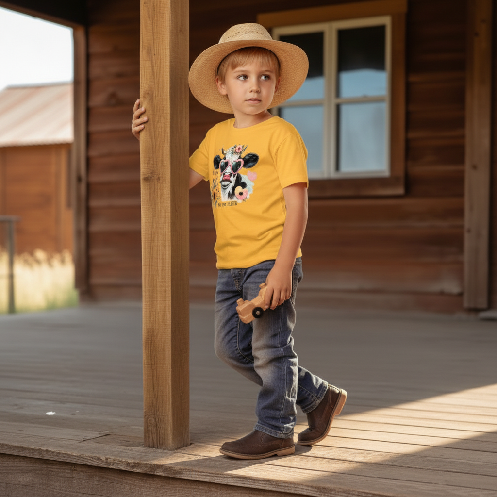 Oh Honey I Am That Heifer Youth Cow Graphic Tee
