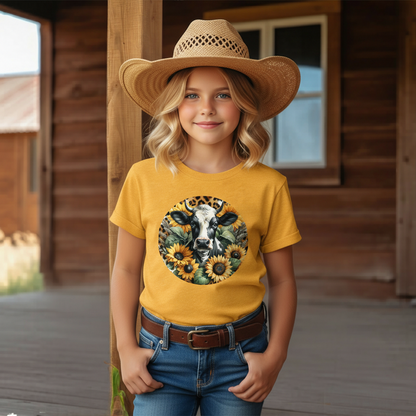 Sunflower Cow Youth Graphic Tee