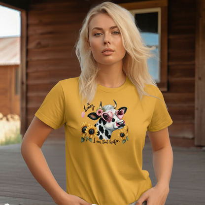 Adult Sassy Dairy Cow Floral Sunglasses Graphic Tee