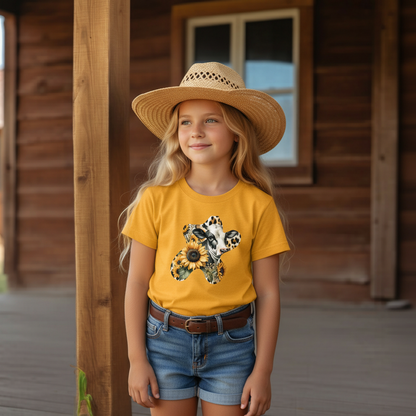 Sunflower Cow Patch Youth Graphic Tee