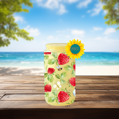 16oz Strawberry & Bee Summer Tumbler
