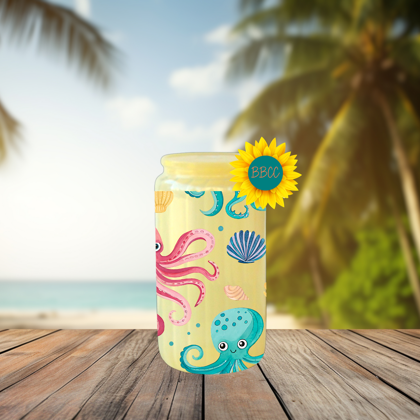 16oz Coastal Octopus & Seashell Tumbler