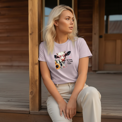 Adult Sassy Heifer Cow Floral Graphic Tee
