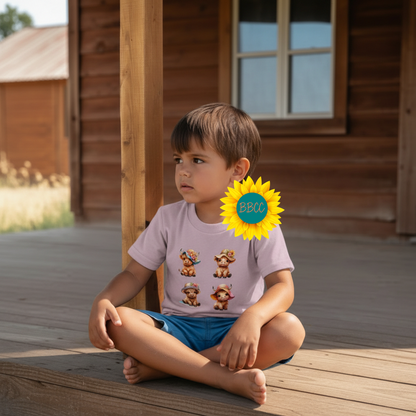 Highland Cow Summer Hats Youth Graphic Tee