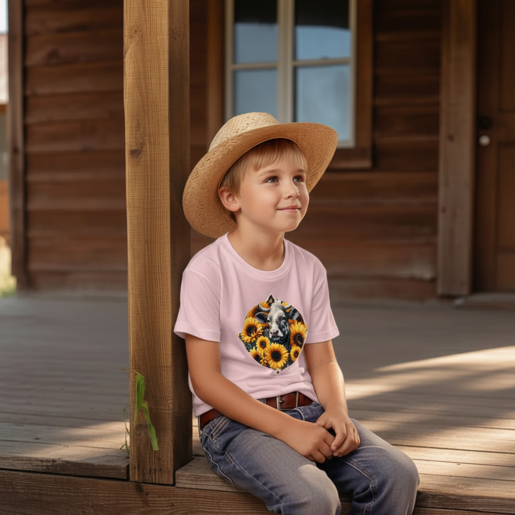 Sunflower Cow Youth Graphic Tee