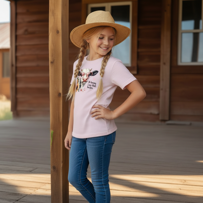 Oh Honey I Am That Heifer Youth Graphic Tee – Cute Cow Sunglasses Shirt