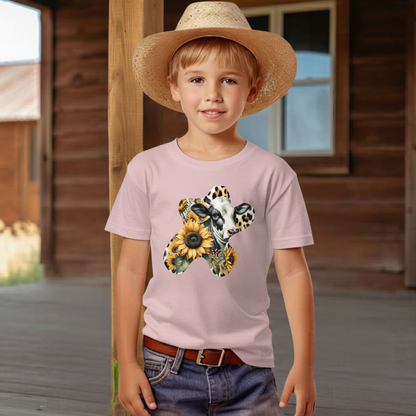 Sunflower Cow Patch Youth Graphic Tee