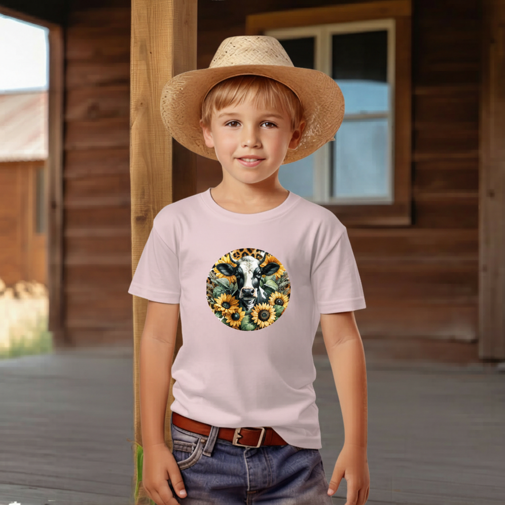 Sunflower Cow Youth Graphic Tee