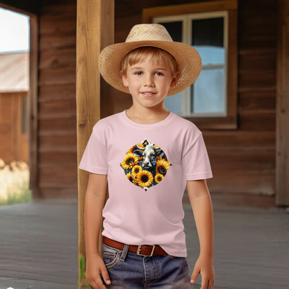Sunflower Cow Youth Graphic Tee
