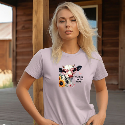 Adult Sassy Heifer Cow Floral Graphic Tee