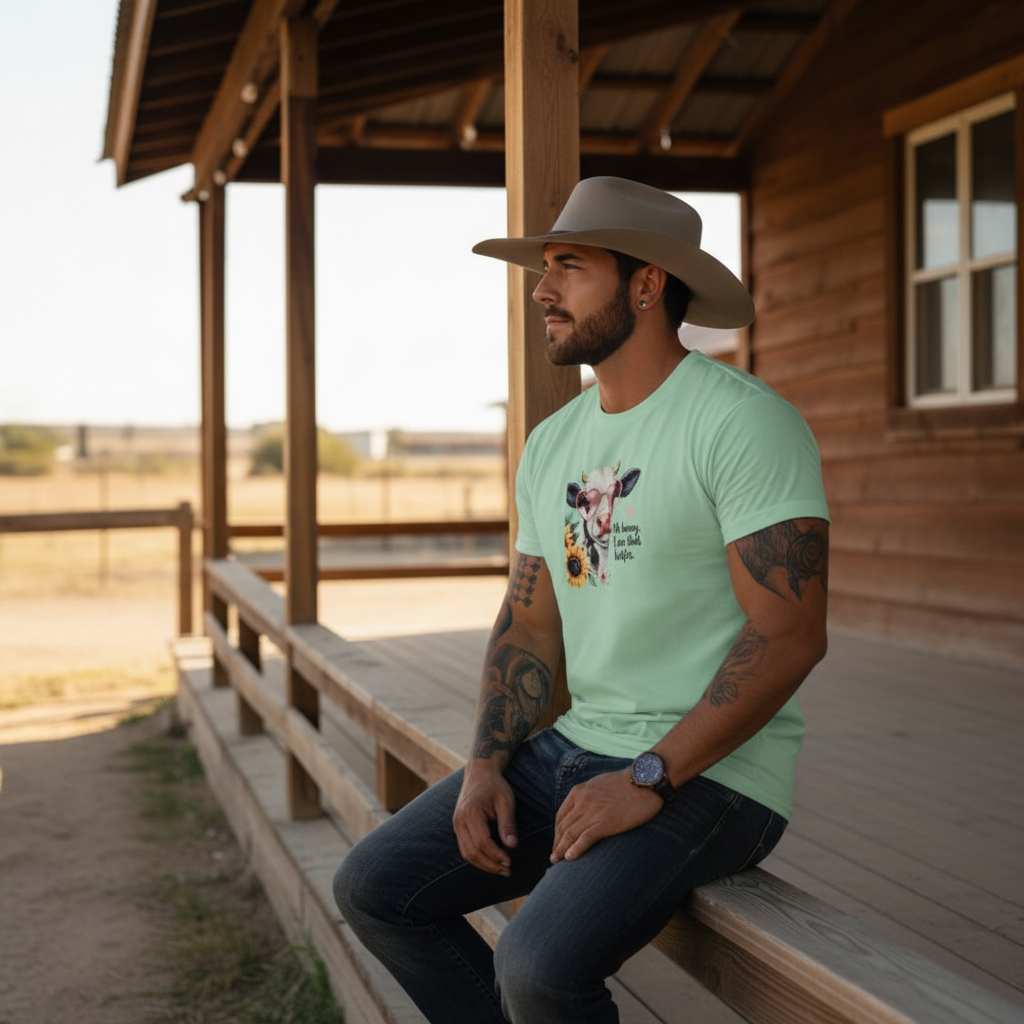 Adult Sassy Heifer Cow Floral Graphic Tee