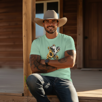Adult Dairy Cow Sunflower Western Graphic Tee