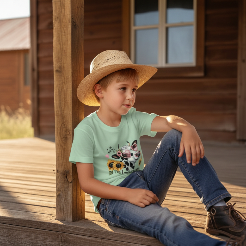 Oh Honey I Am That Heifer Youth Cowgirl Graphic Tee