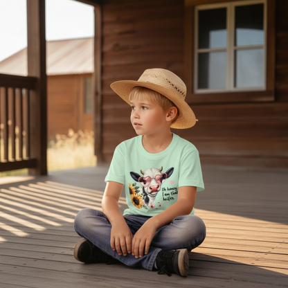 Oh Honey I Am That Heifer Youth Graphic Tee – Cute Cow Sunglasses Shirt