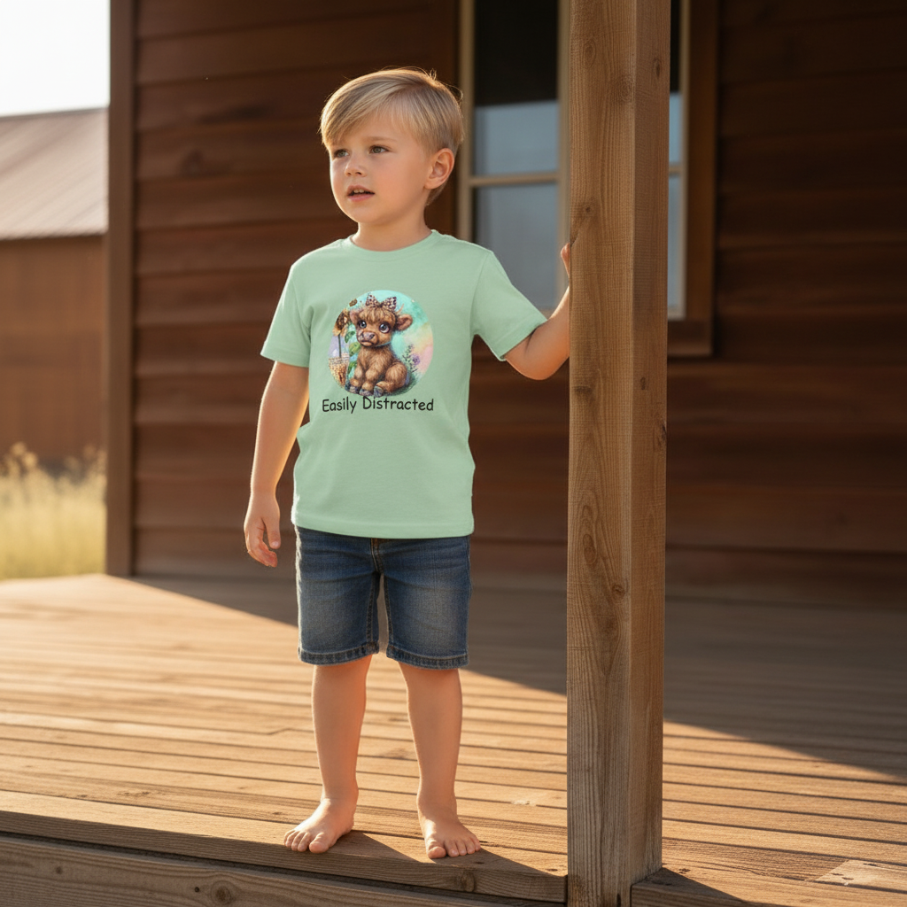 Easily Distracted By Cows Youth Graphic Tee
