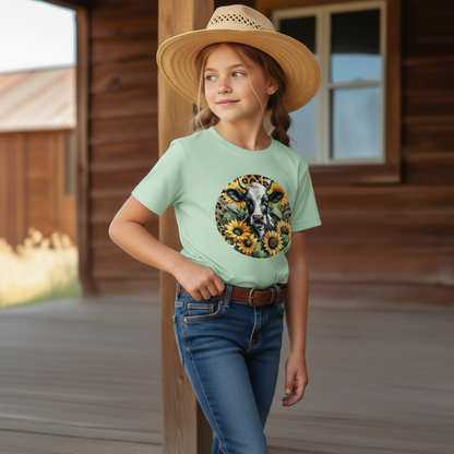Sunflower Cow Youth Graphic Tee