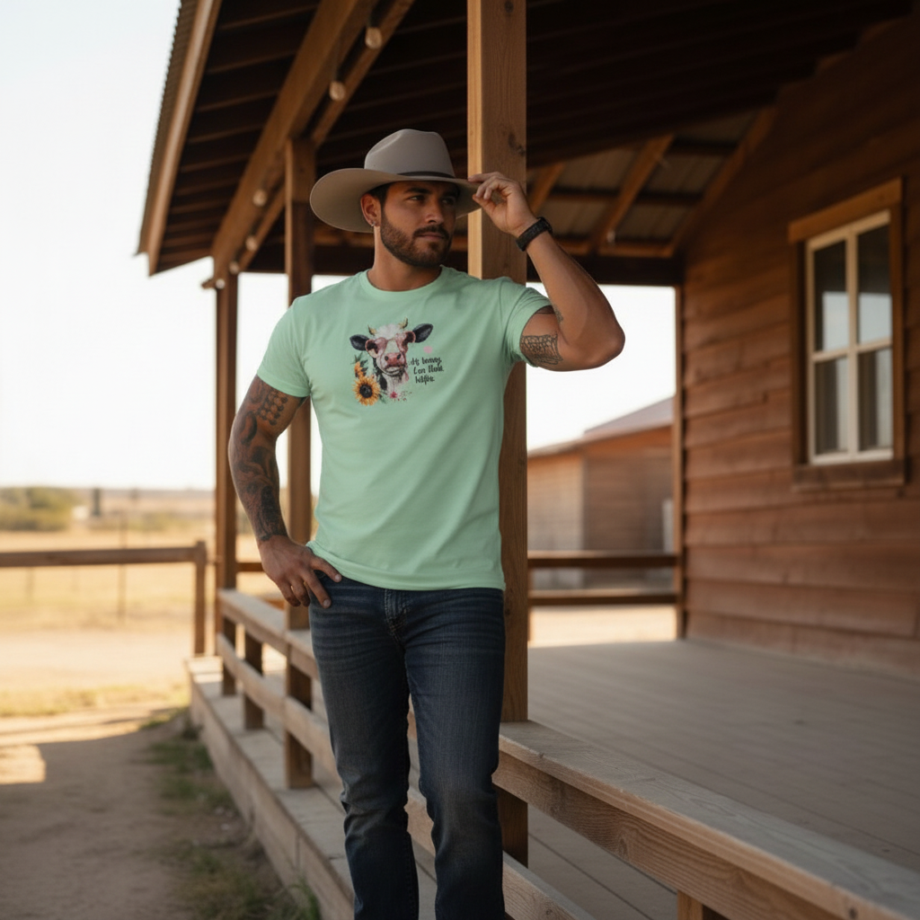 Adult Sassy Heifer Cow Floral Graphic Tee