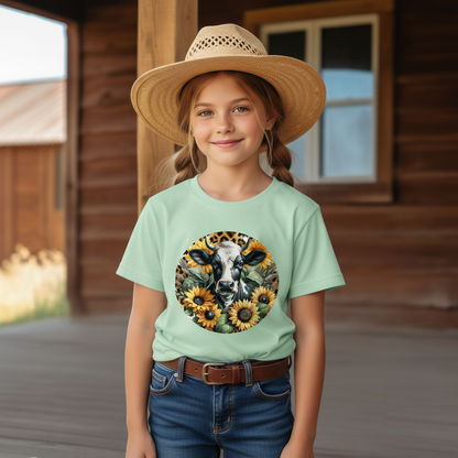 Sunflower Cow Youth Graphic Tee