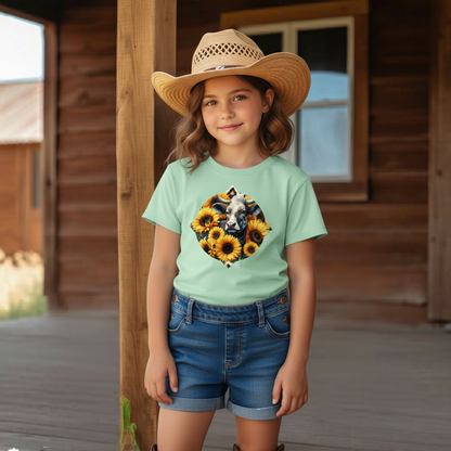 Sunflower Cow Youth Graphic Tee