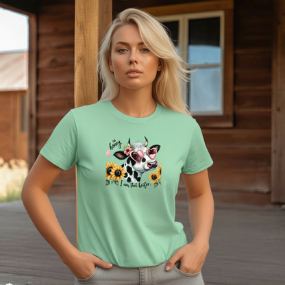 Adult Sassy Dairy Cow Floral Sunglasses Graphic Tee