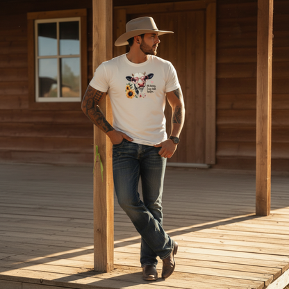 Adult Sassy Heifer Cow Floral Graphic Tee