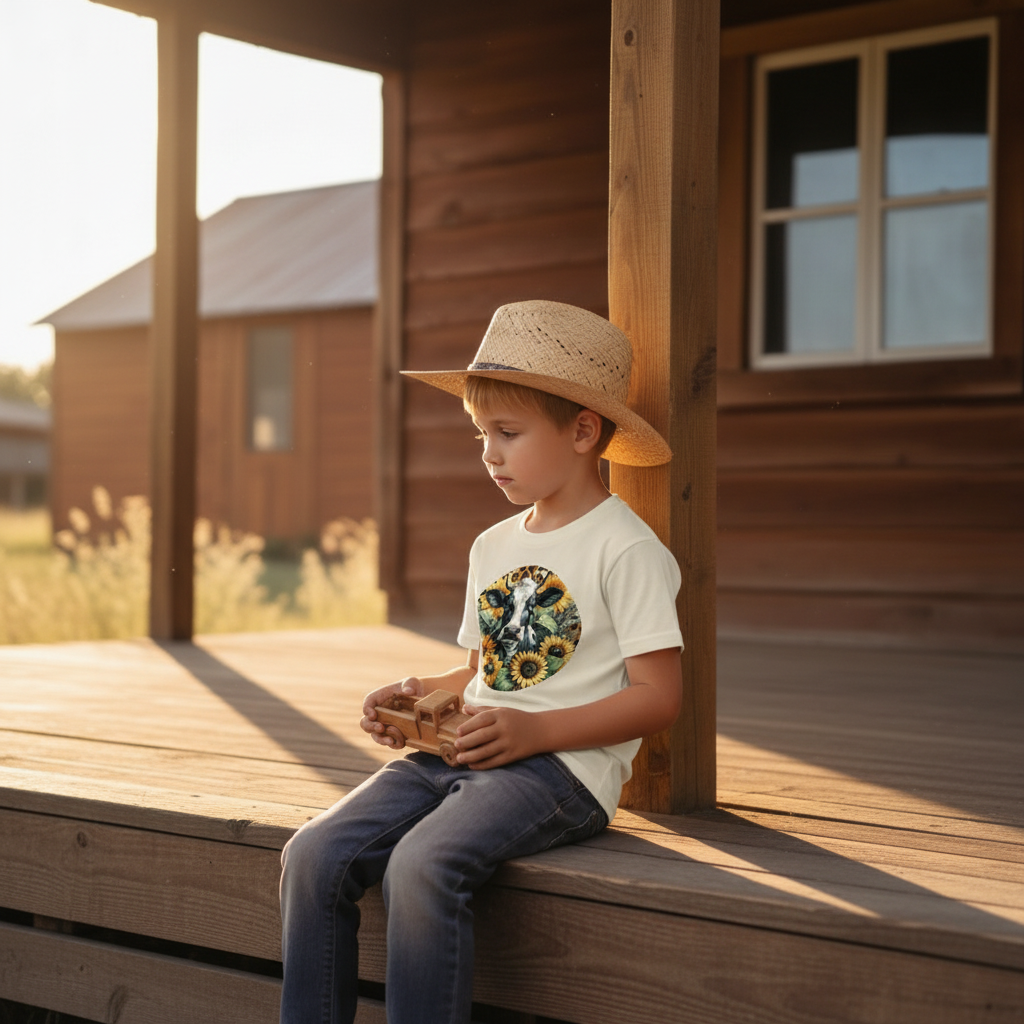 Sunflower Cow Youth Graphic Tee