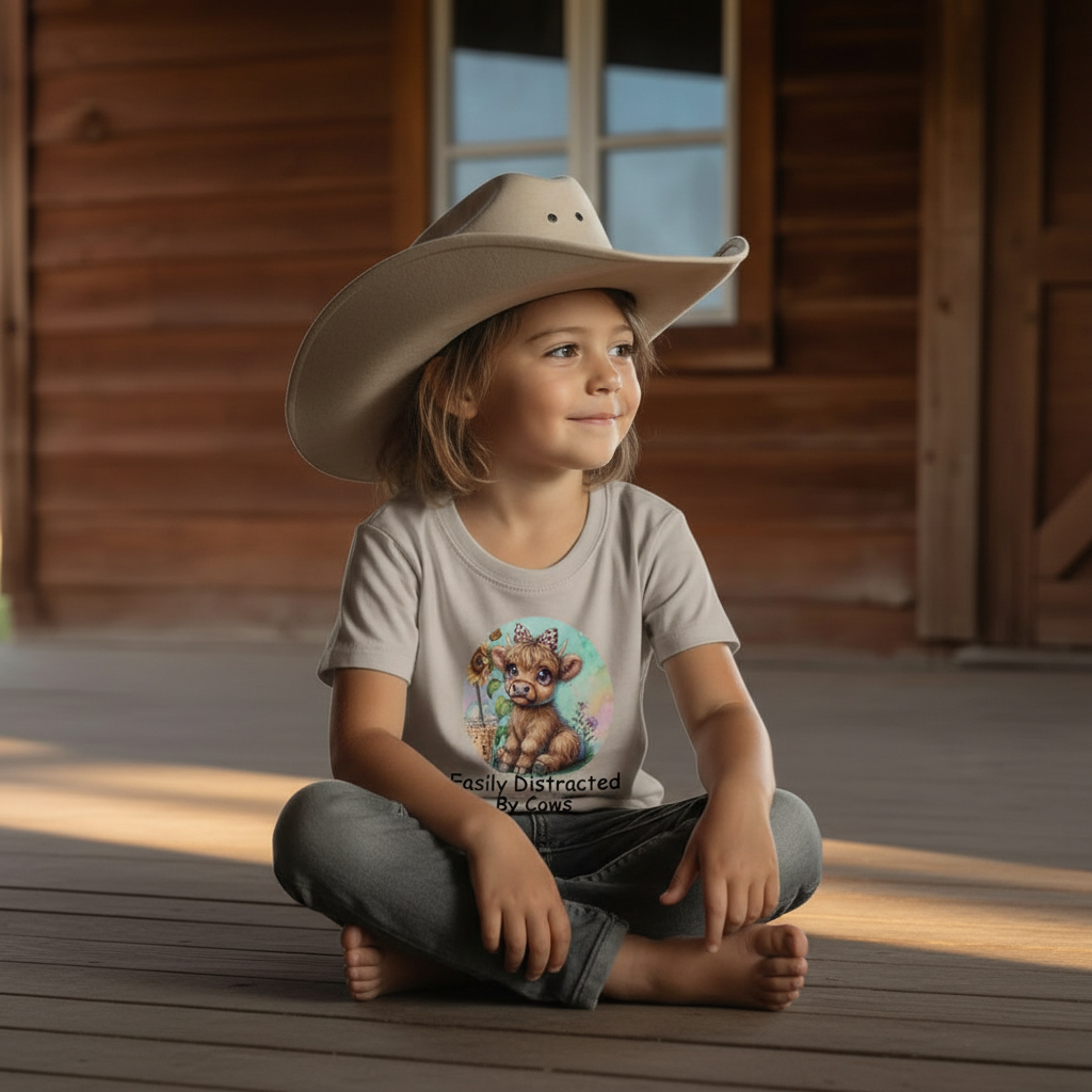 Easily Distracted By Cows Youth Graphic Tee
