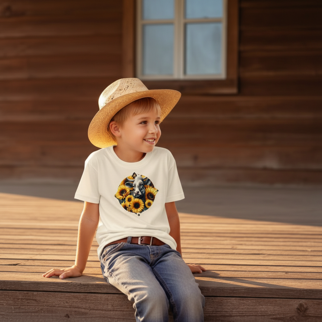 Sunflower Cow Youth Graphic Tee