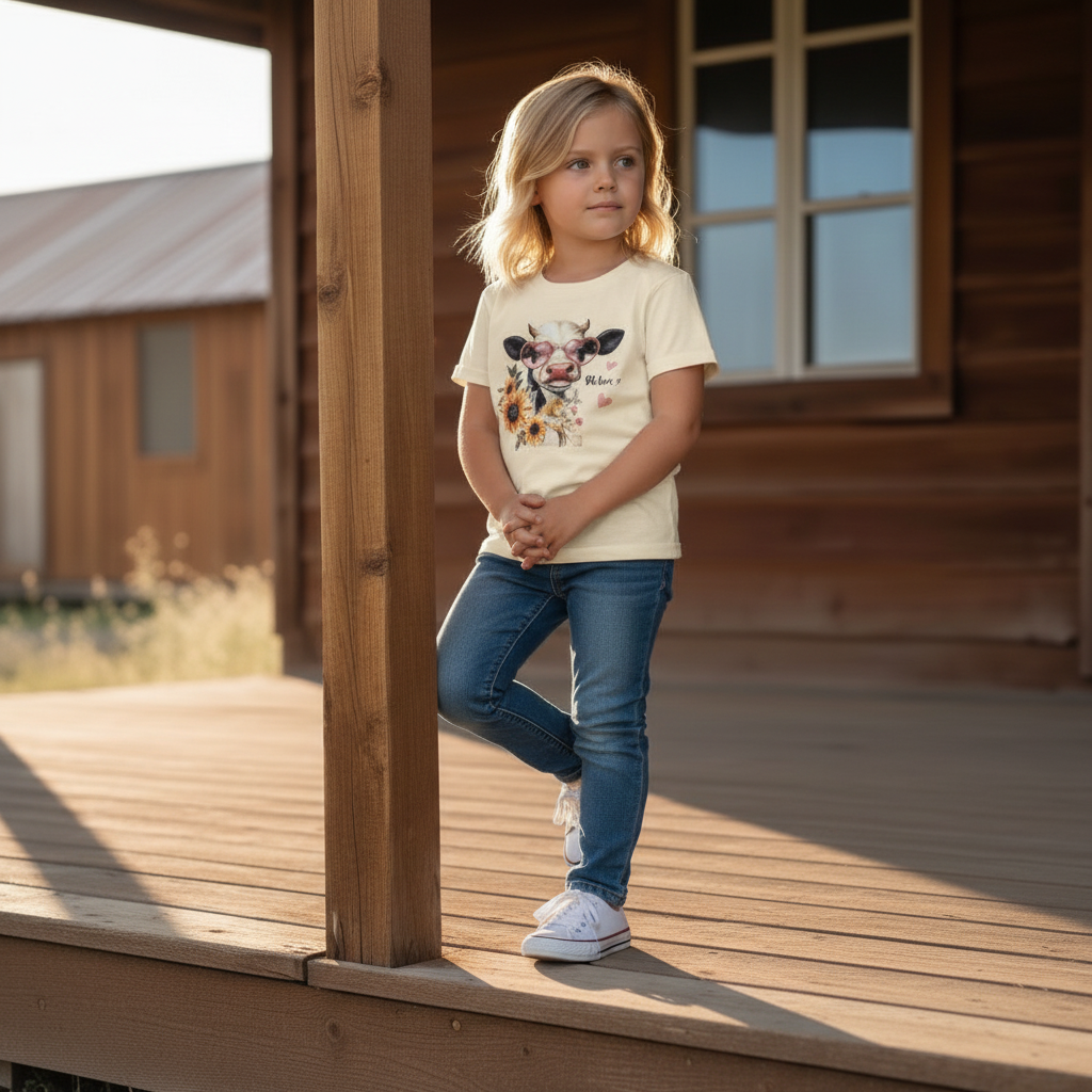 Oh Honey I Am That Heifer Youth Graphic Tee – Cute Cow Sunglasses Shirt
