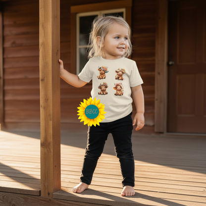 Highland Cow Summer Hats Youth Graphic Tee