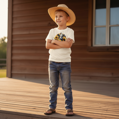 Sunflower Cow Youth Graphic Tee
