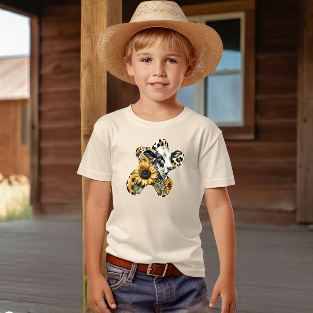 Sunflower Cow Patch Youth Graphic Tee