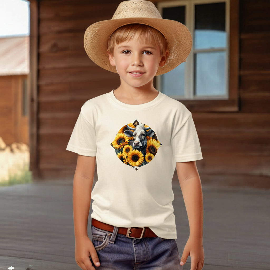 Sunflower Cow Youth Graphic Tee
