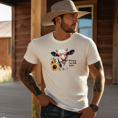 Adult Sassy Heifer Cow Floral Graphic Tee