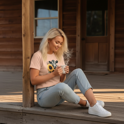 Adult Dairy Cow Sunflower Graphic Tee