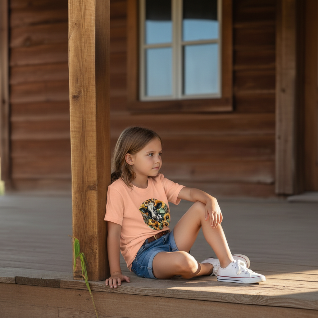 Sunflower Cow Youth Graphic Tee