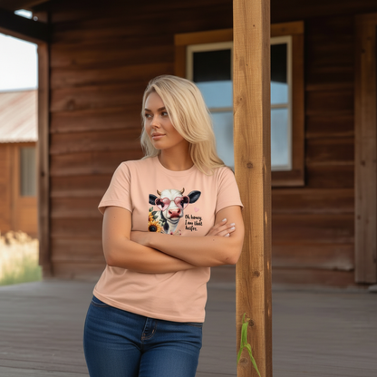 Adult Sassy Heifer Cow Floral Graphic Tee