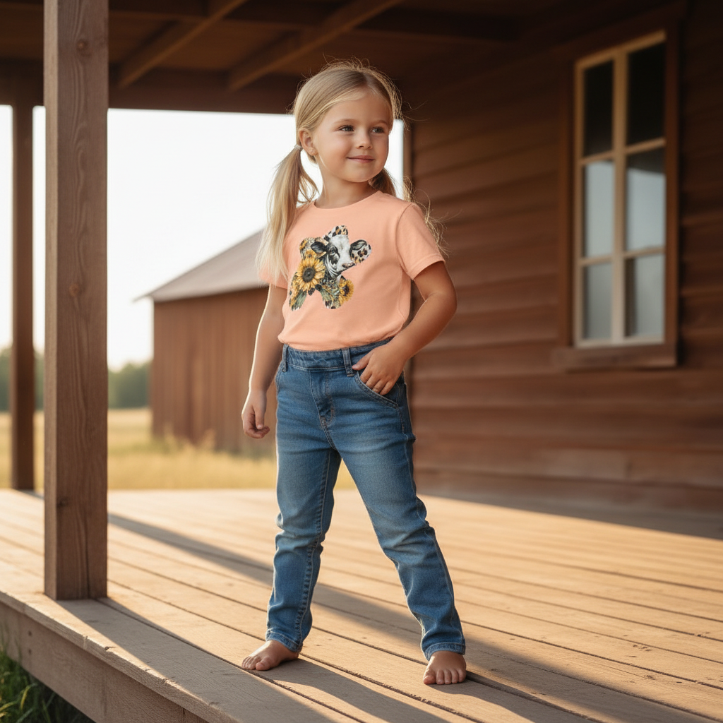 Sunflower Cow Patch Youth Graphic Tee