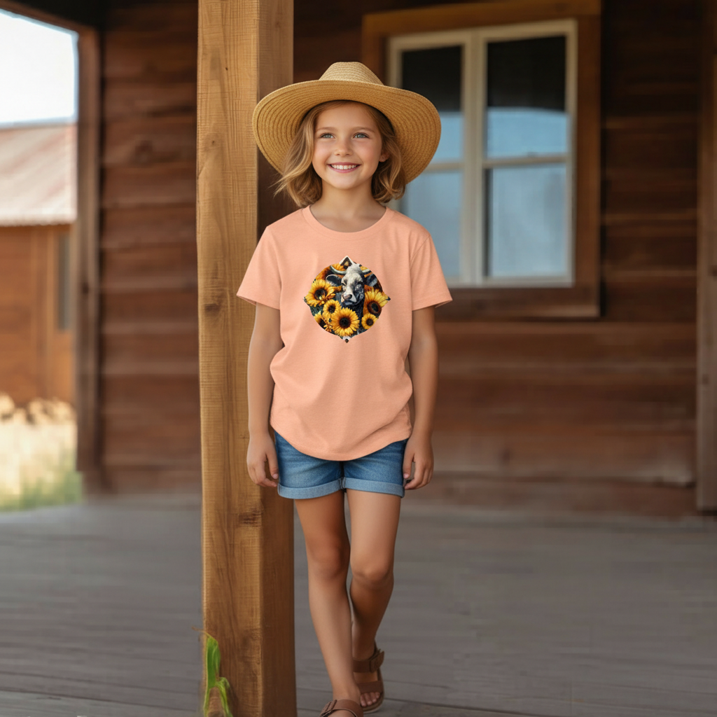 Sunflower Cow Youth Graphic Tee