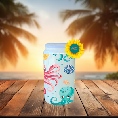 16oz Coastal Octopus & Seashell Tumbler