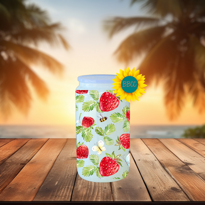 16oz Strawberry & Bee Summer Tumbler