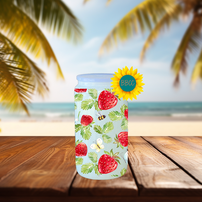 16oz Strawberry & Bee Summer Tumbler