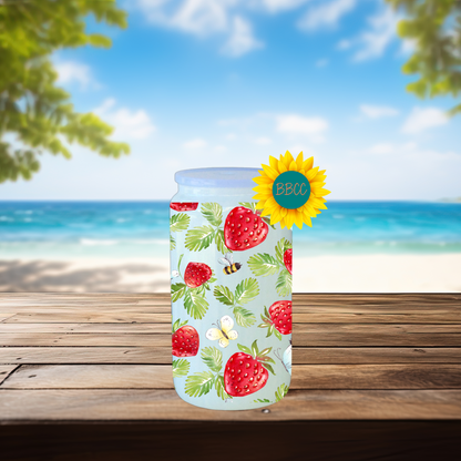 16oz Strawberry & Bee Summer Tumbler