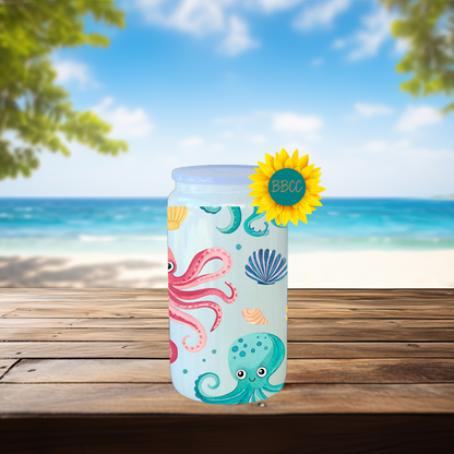 16oz Coastal Octopus & Seashell Tumbler