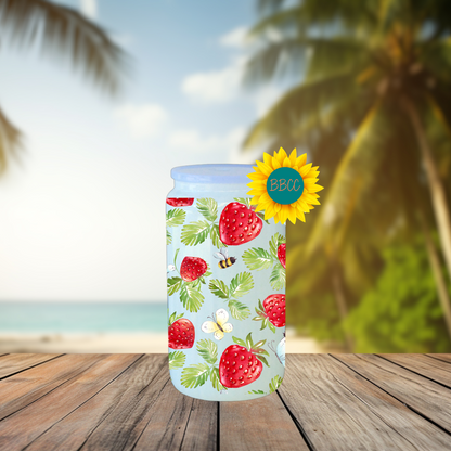 16oz Strawberry & Bee Summer Tumbler