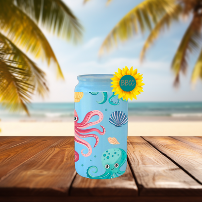 16oz Coastal Octopus & Seashell Tumbler
